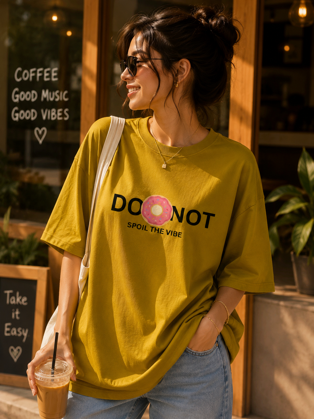 🍩 Do Not Spoil The Vibe – Oversized Tee ✨