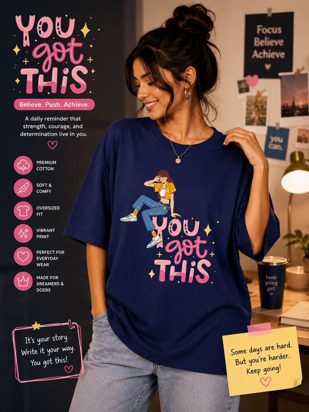 💙 You Got This – Oversized Tee ✨