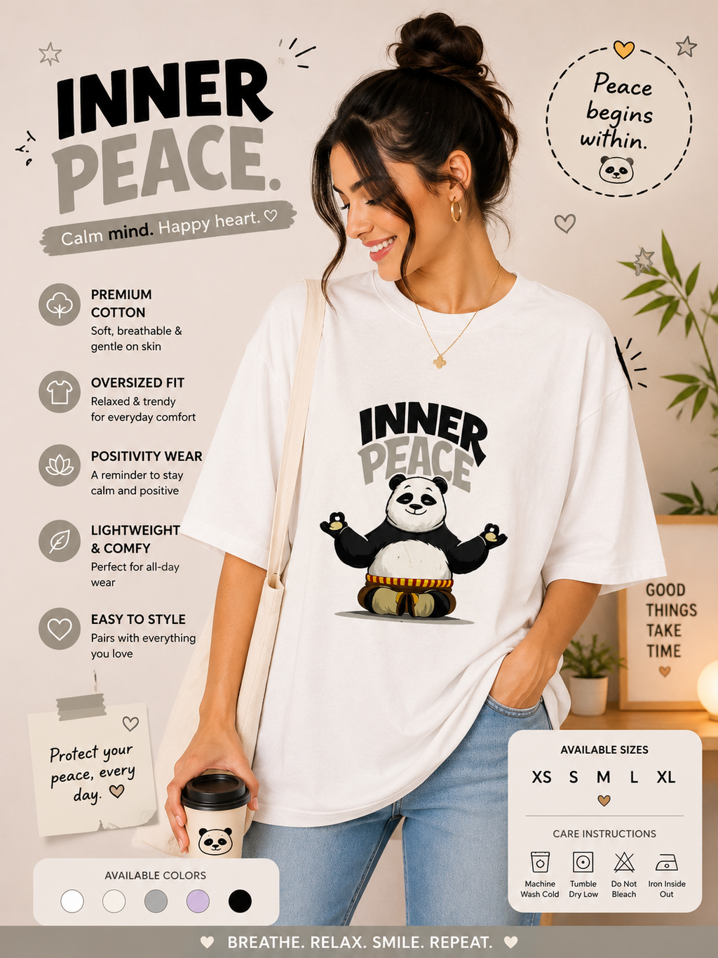 🐼 Inner Peace Oversized T-Shirt