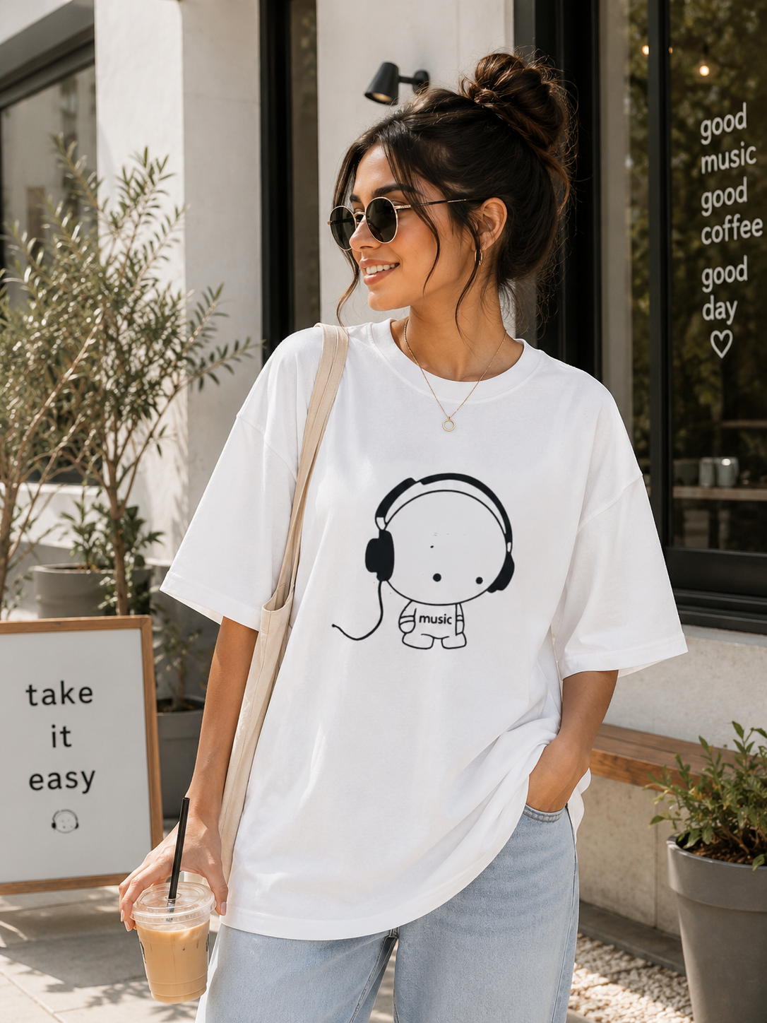 Music Lover Oversized Tee 🎧✨