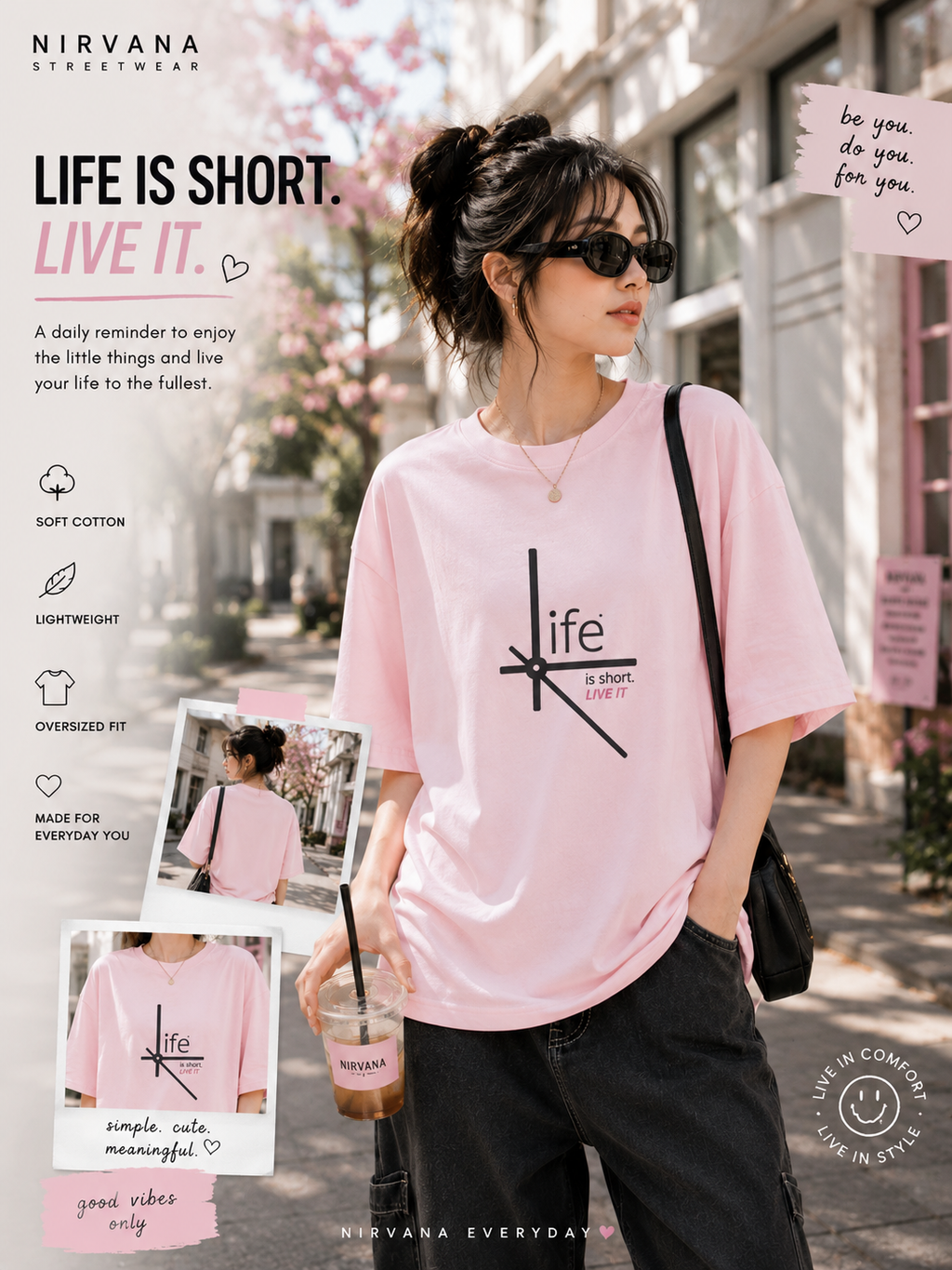 💗 Life Is Short Oversized Tee