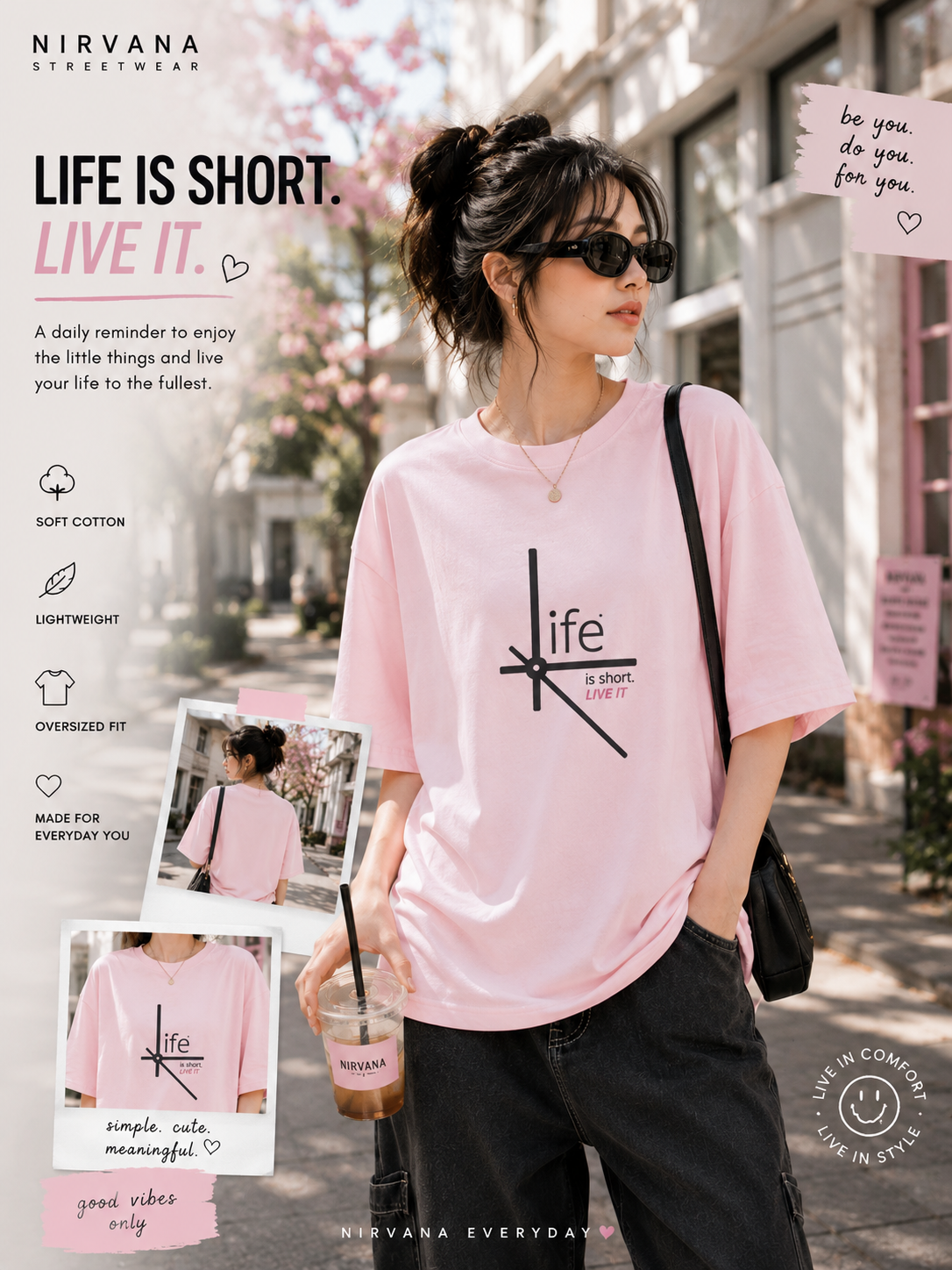 💗 Life Is Short Oversized Tee