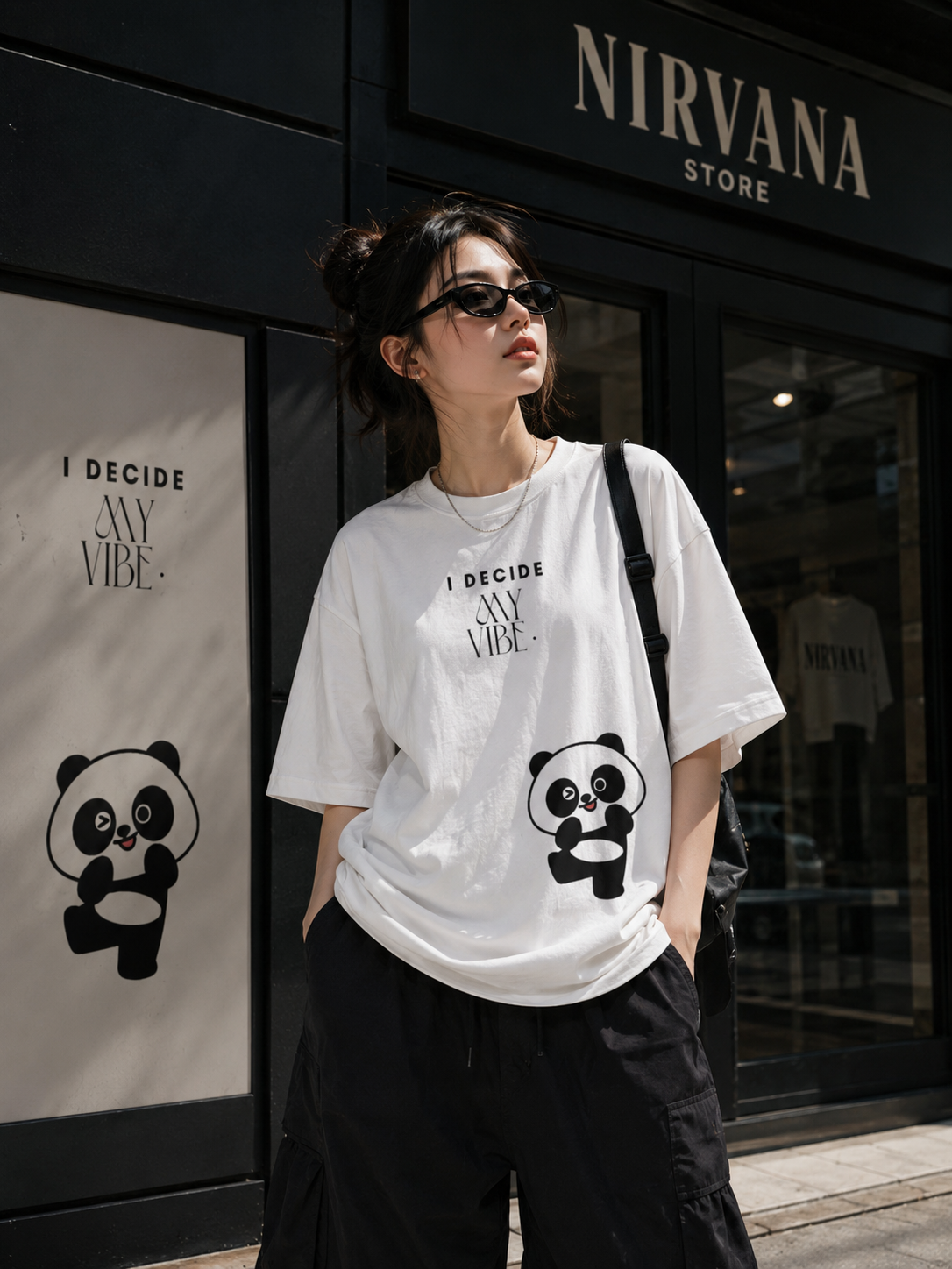 🐼✨ I Decide My Vibe – Oversized Tee