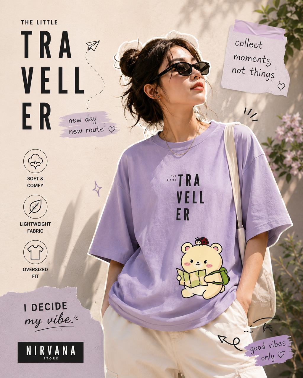 🧸🗺️ The Little Traveller Oversized Tee