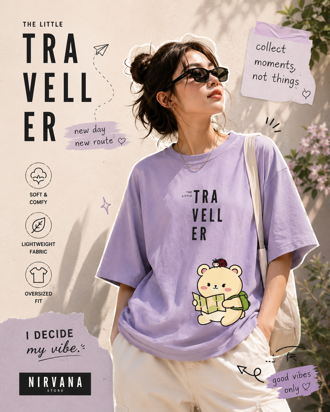 🧸🗺️ The Little Traveller Oversized Tee