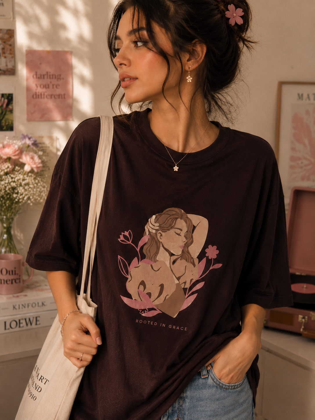 🌸 Rooted in Grace Oversized Tee