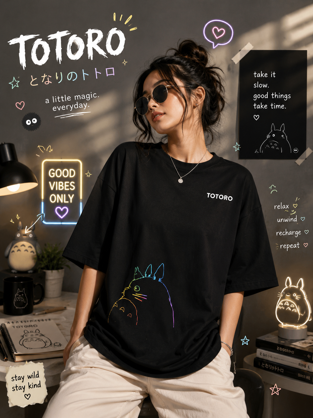 🌙 Totoro Oversized Tee