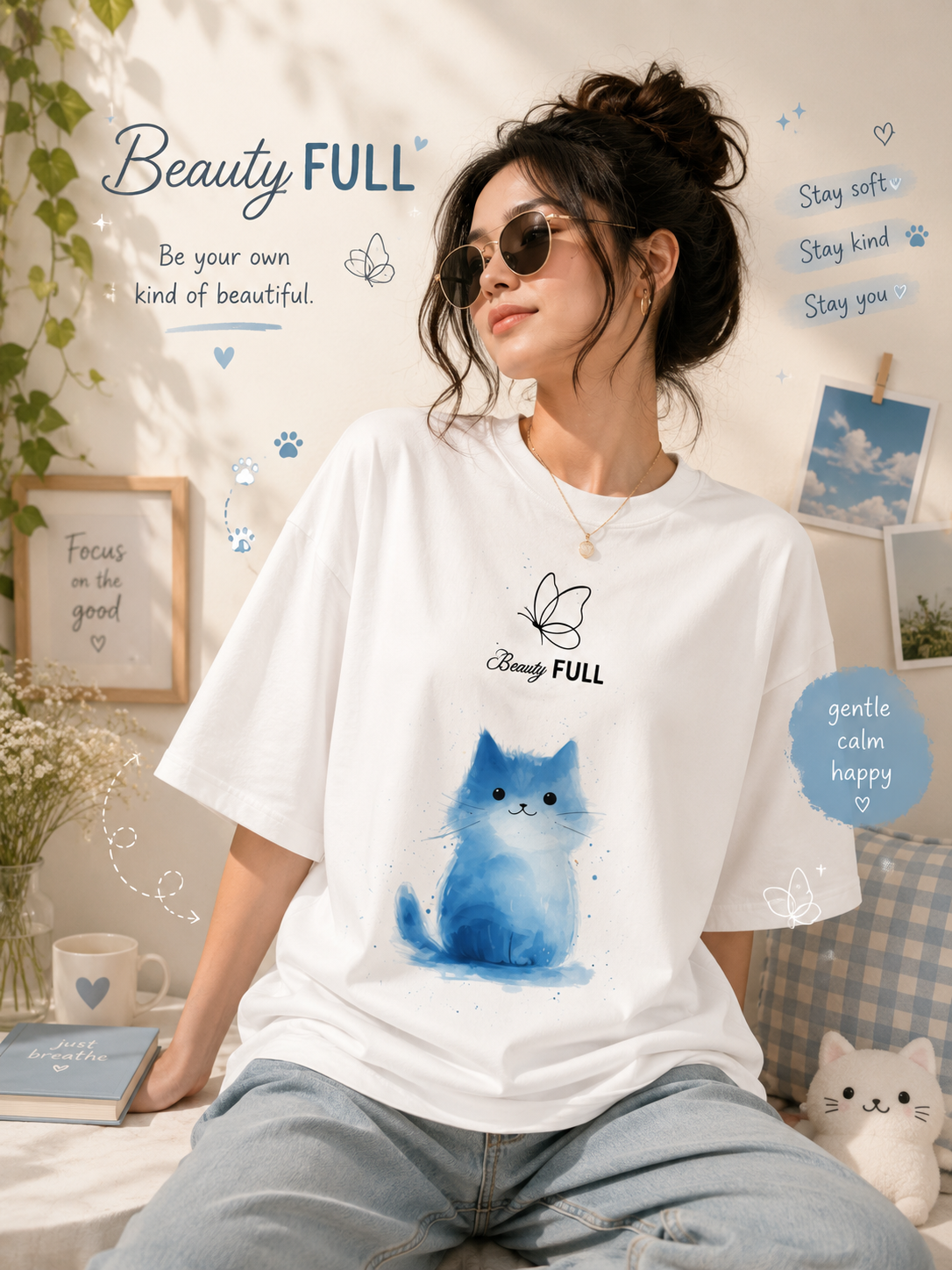 🦋 Beauty Full Oversized Tee