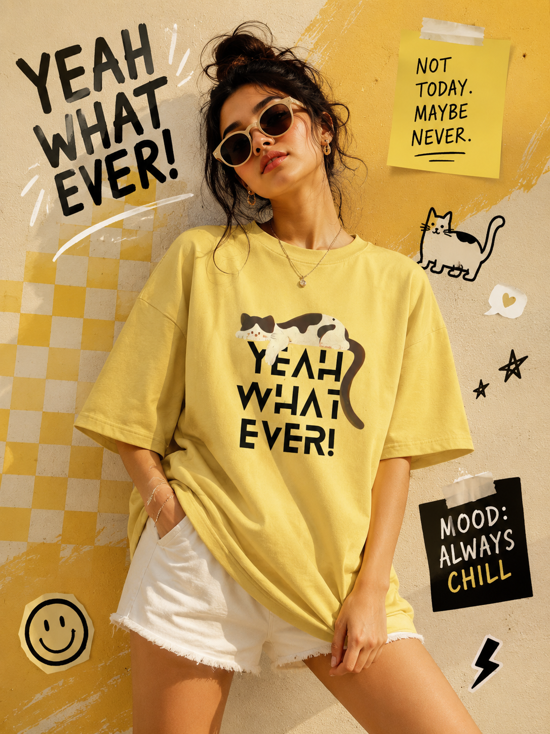 🐱 Yeah Whatever! Oversized Tee