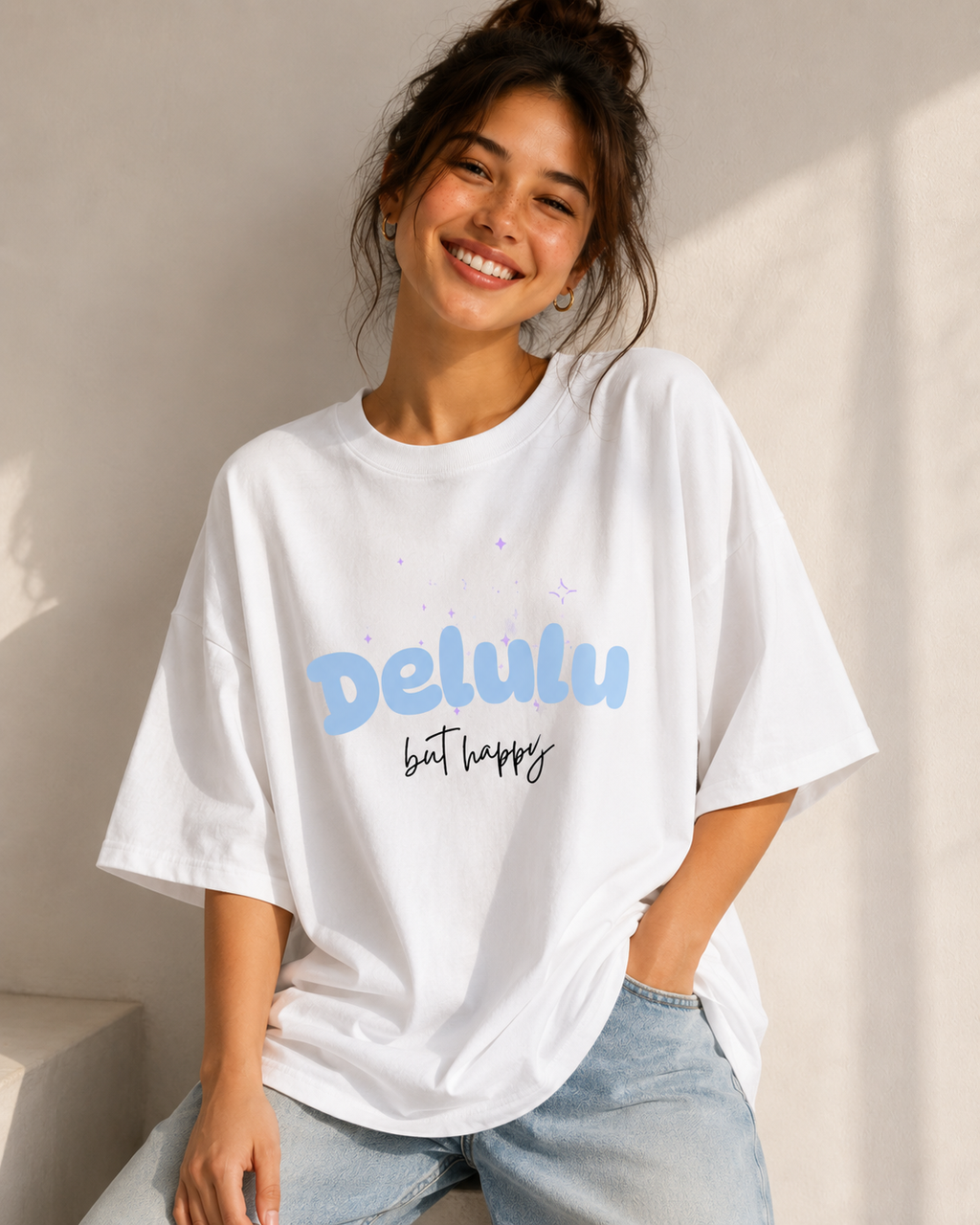 Delulu but happy  Oversized Standard T-Shirt