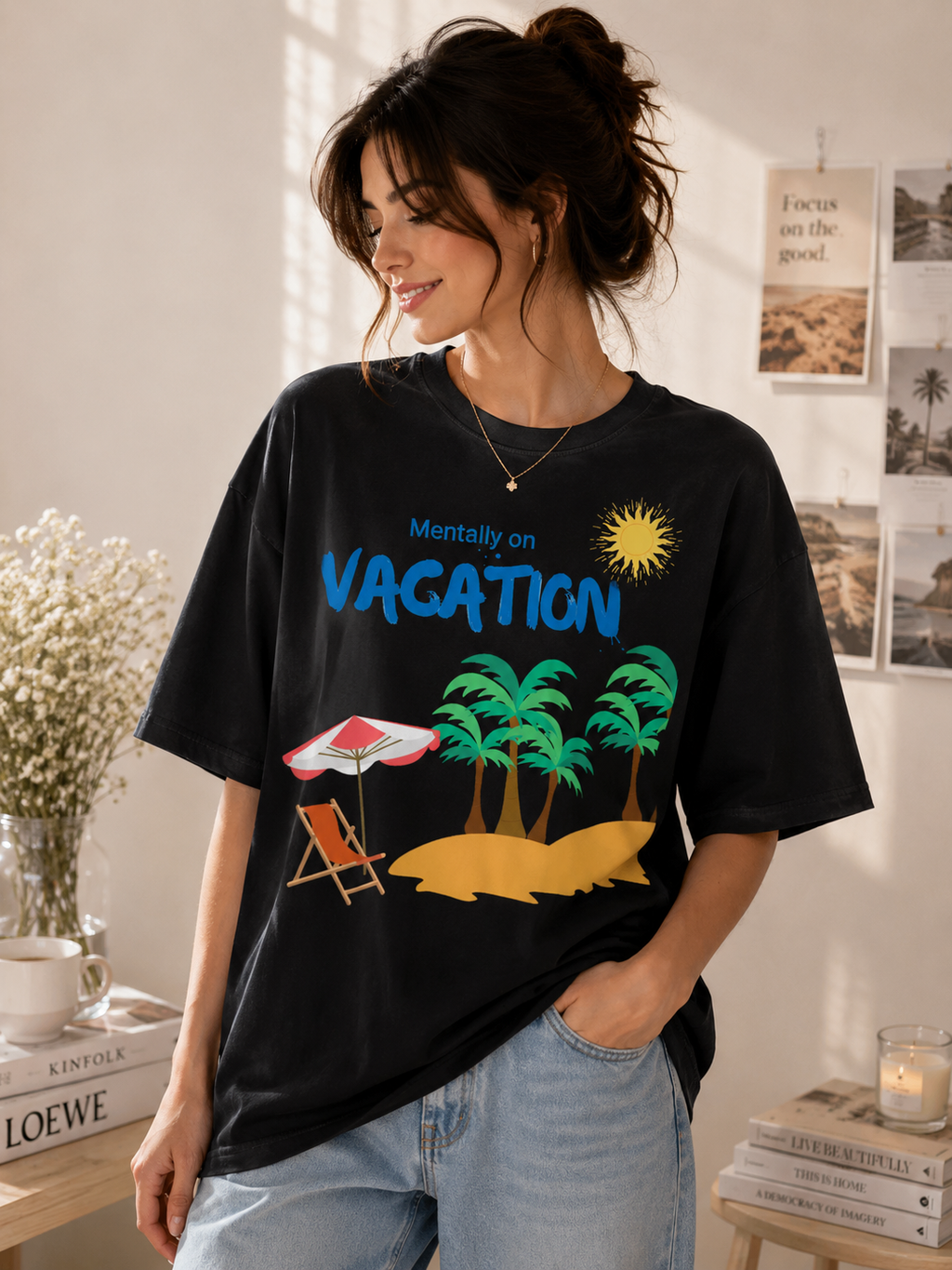 Mentally on Vacation Oversized Standard T-Shirt