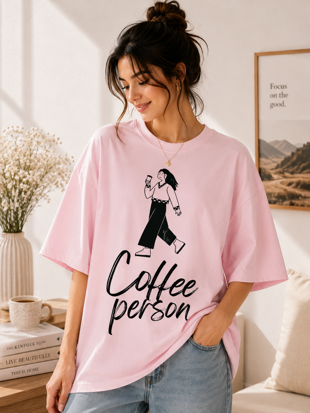 Coffee Person Oversized Tee ☕🤍