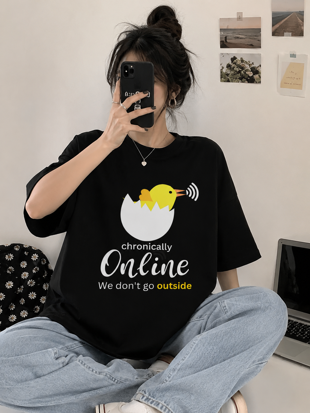 Chronically Online  Oversized Standard T-Shirt