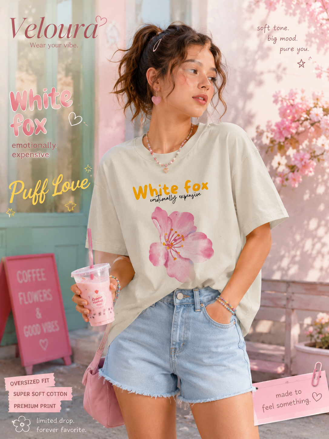 White Fox – Emotionally Expensive Tee ✨