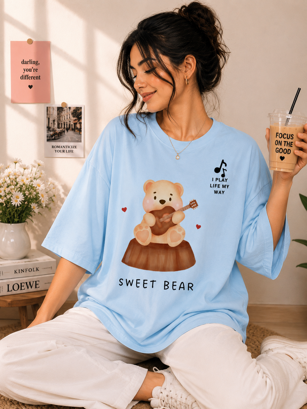 Sweet Bear Oversized Tee 🧸🎵