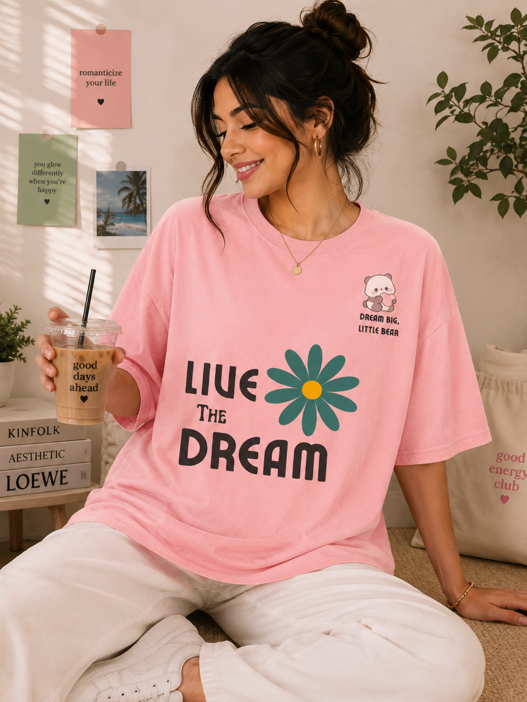 Live The Dream Oversized Tee 🌼💖