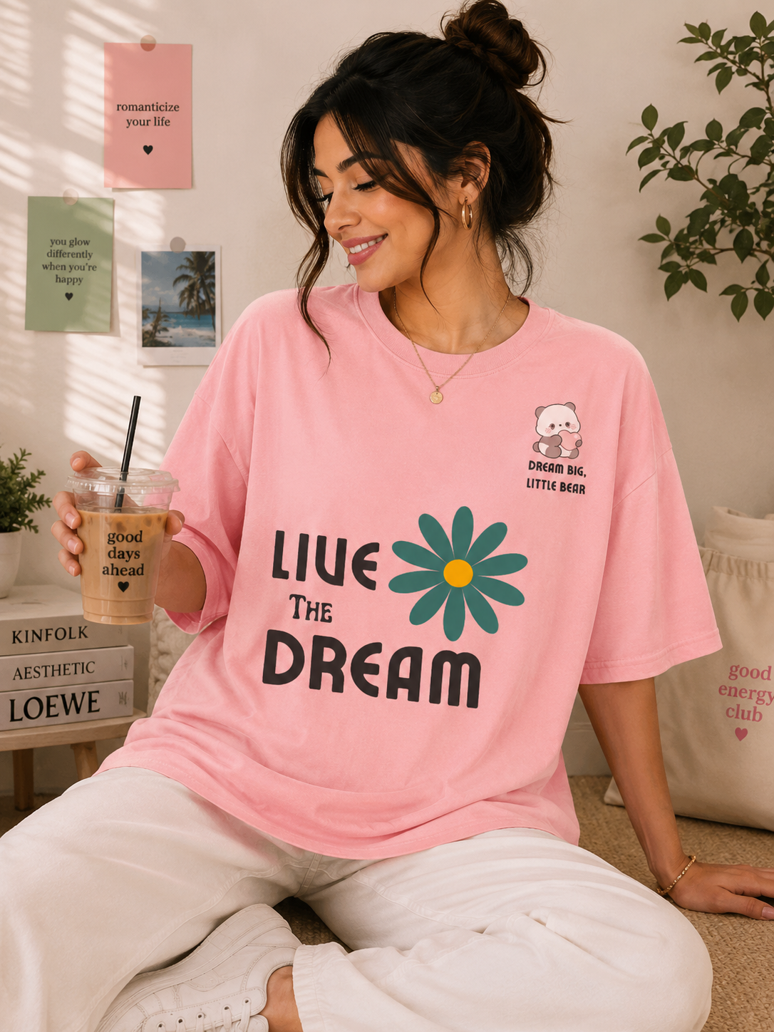 Live The Dream Oversized Tee 🌼💖