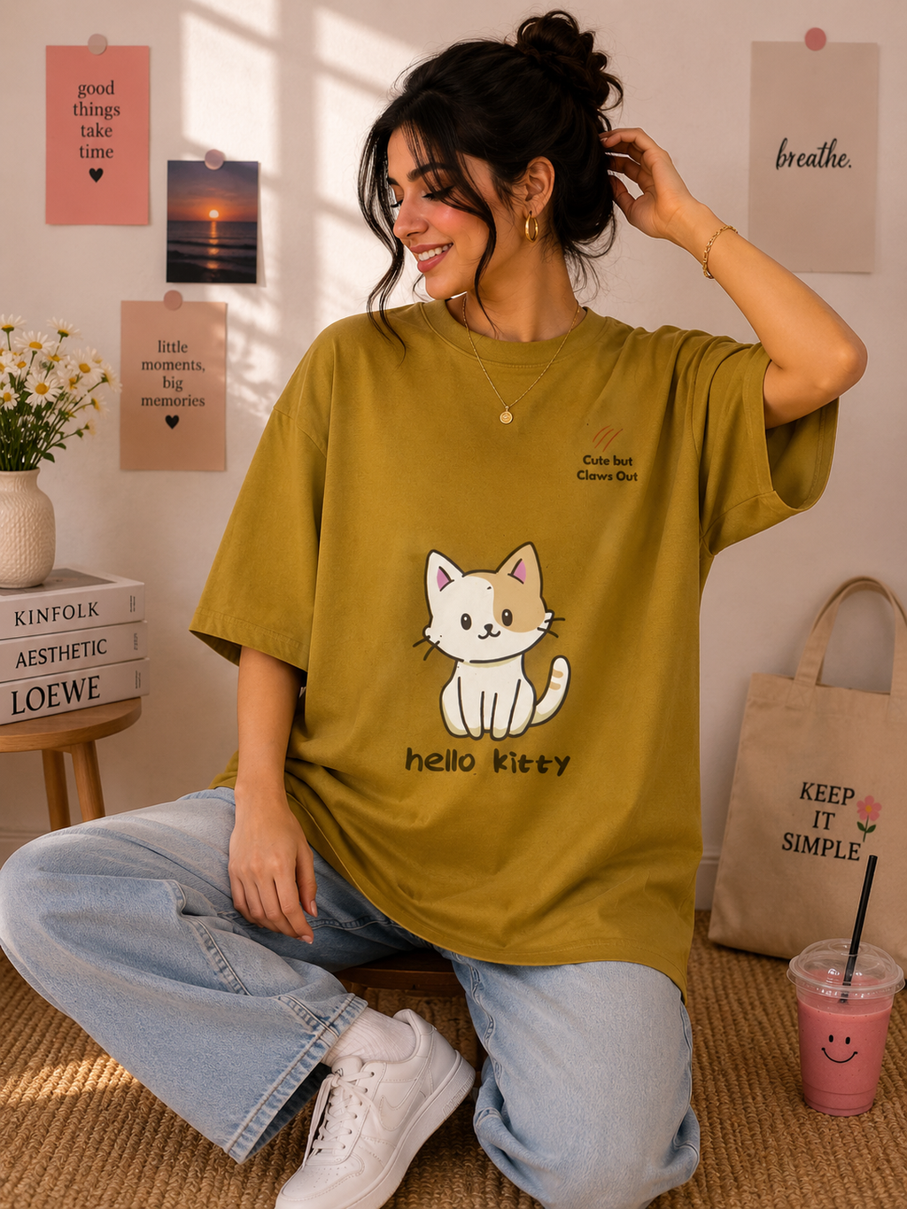 🐾 Cute but Claws Out Oversized Tee