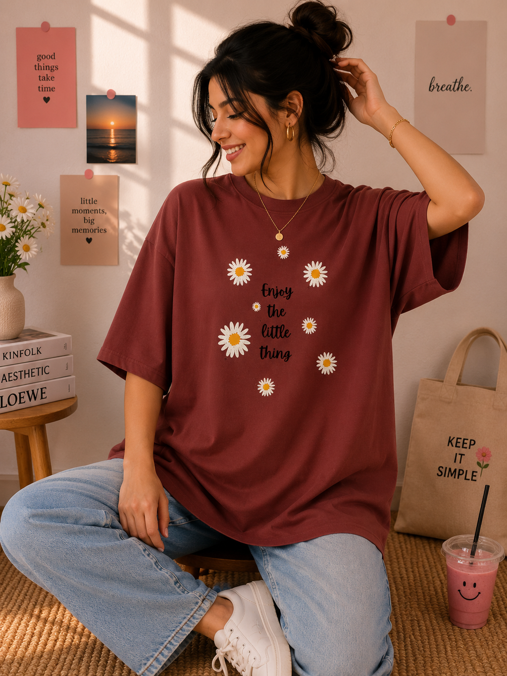 🌼 Enjoy the Little Things Oversized Tee