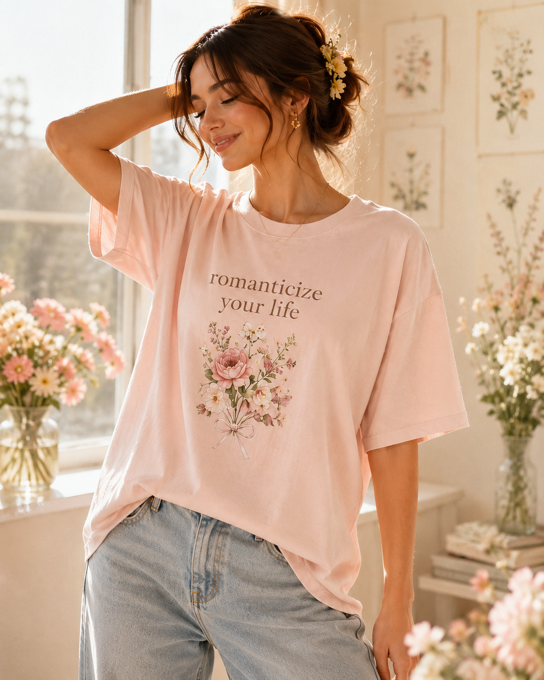 Romanticize your life over sized T shirt